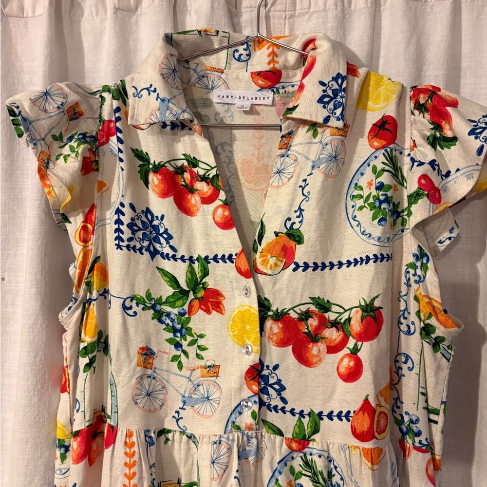 Jane and Delancey Linen Garden Maxi - M